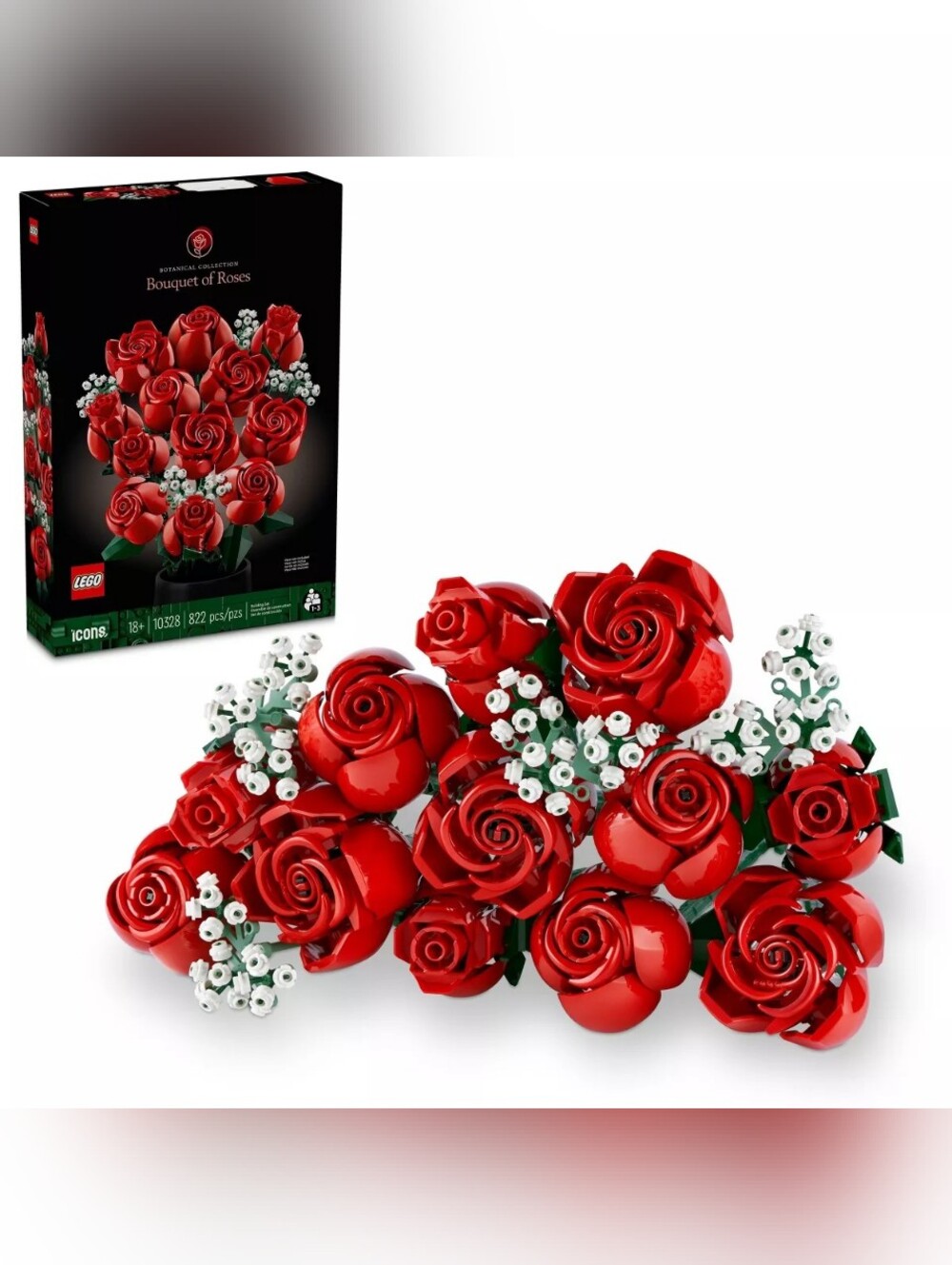 Bouquet of Roses LEGO Red Flower Arrangement New In Box Unopened - Picture 2 of 2
